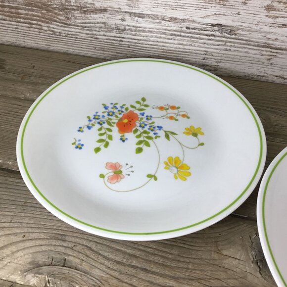 Set Of 7 Corelle Wildflower Luncheon Plates 8.5" Floral Design Vintage Dinnerwar - Picture 2 of 9